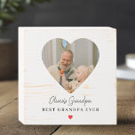Personalised Grandpa Photo  | Best Grandpa Ever Wooden Box Sign<br><div class="desc">Celebrate your amazing grandpa with this heartfelt custom wooden box sign! Featuring a cherished photo in a heart-shaped frame and the quote Best Grandpa Ever, this distressed white wood design adds warmth and love to any shelf, desk, or mantel. Perfect as a Father’s Day gift, birthday surprise, or everyday token...</div>