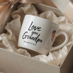 Personalised Grandpa Photo Custom Gift from Kids Espresso Cup