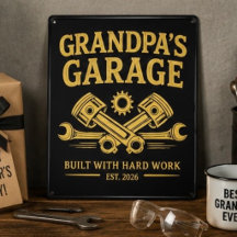 Personalised Grandpa’s Garage Metal Wall Art Sign