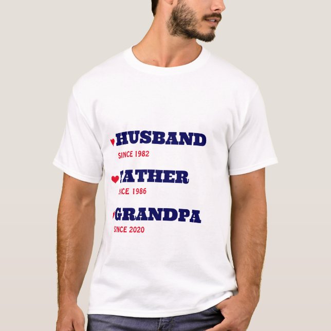 Personalised Grandpa Shirt with Dates  (Front)