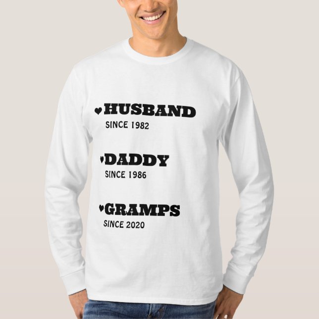 Personalised Grandpa Shirt with Dates  (Front)