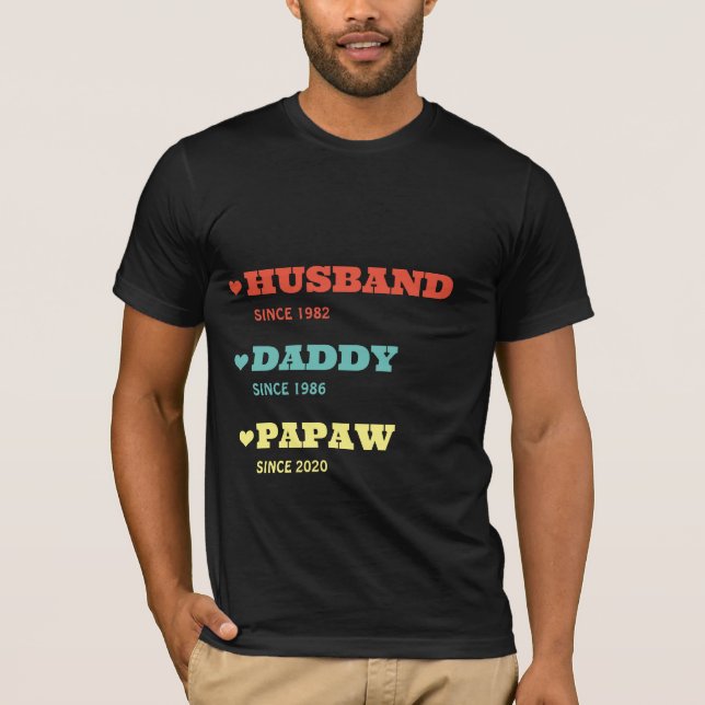 Personalised Grandpa Shirt with Dates (Front)