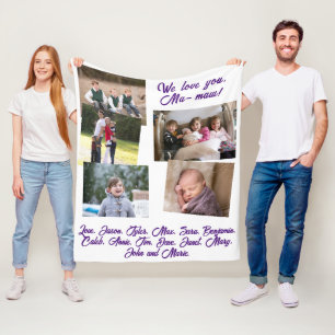 Personalised Grandparent Photo Fleece Blanket