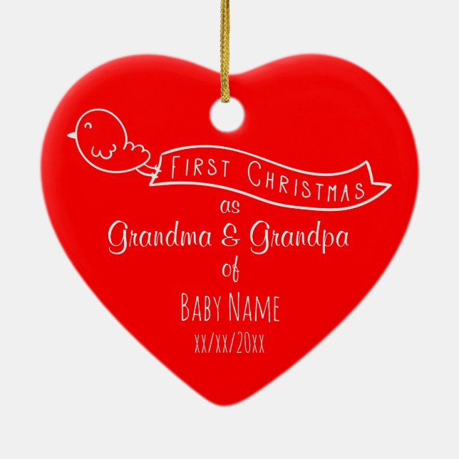 Personalised Grandparents First Christmas Ornament (Back)