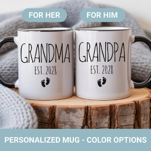 Personalised Grandparents Mug Set Baby Shower Gift