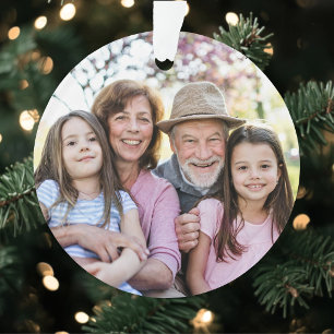 Personalised Grandparents Photo Christmas Ornament