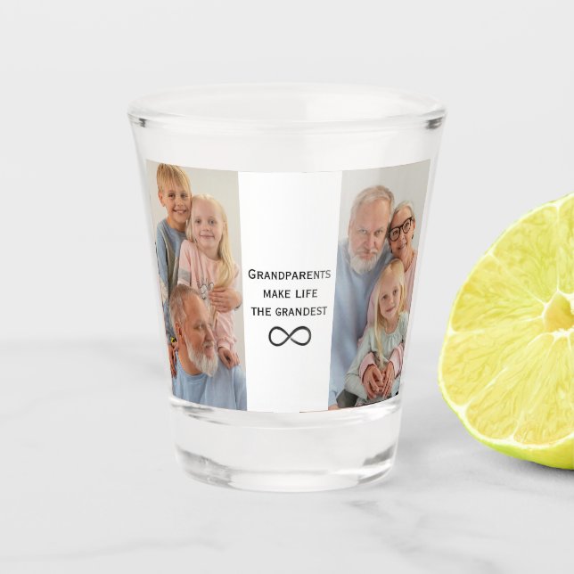 Personalised Grandparents Photo & Text Shot Glass (Front)