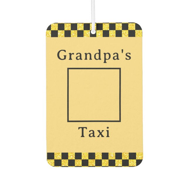 Personalised Grandpa's Taxi Photo Glitter Air Fres Car Air Freshener (Front)
