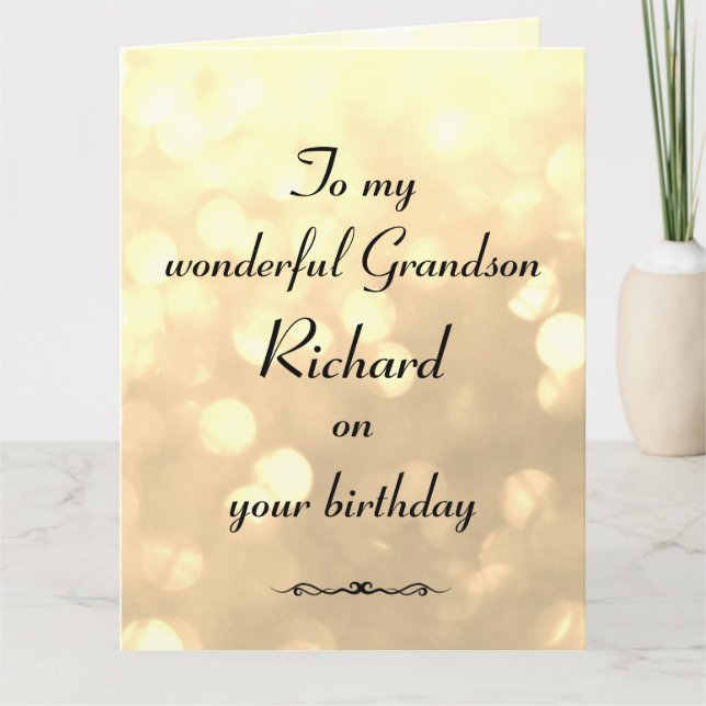 Personalised Grandson Birthday Card (Front)