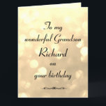 Personalised Grandson Birthday Card<br><div class="desc">Stylish personalised Birthday Greeting Card for Grandson.</div>
