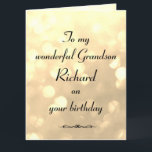 Personalised Grandson Birthday Card<br><div class="desc">Stylish personalised Birthday Greeting Card for Grandson.</div>