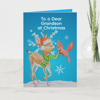 Personalised Grandsons Christmas Card 