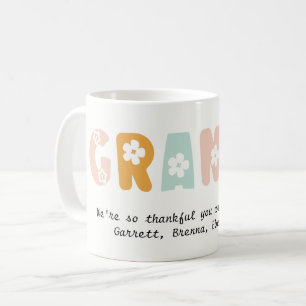 Personalised Granny Floral Pastel Colours Grandma Coffee Mug