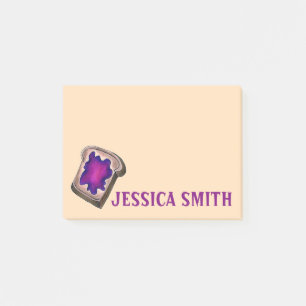 Personalised Grape Jam Jelly Toast Foodie Post Its Post-it Notes