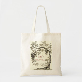 Personalised Grape Vine Red Wine Tree Tote Bag
