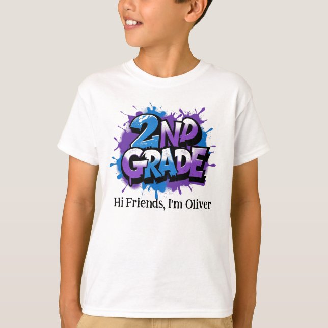 Personalised Graphic Kid T-shirt - Back To School (Front)