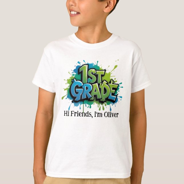Personalised Graphic Kid T-shirt - Back To School (Front)