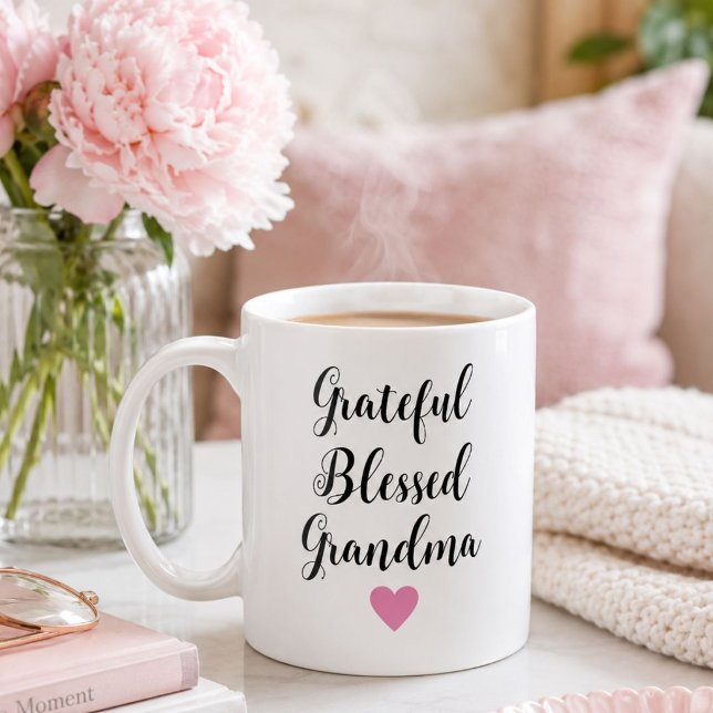 Personalised Grateful Blessed Grandma Coffee Mug (Creator Uploaded)