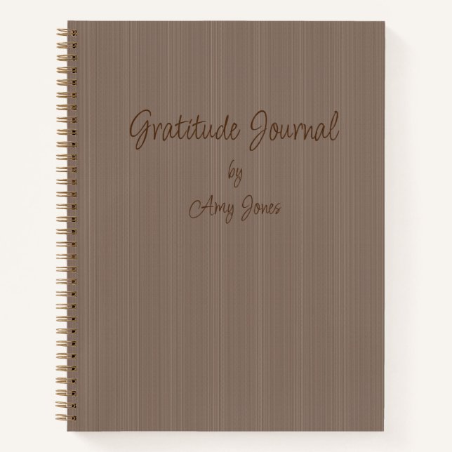 Personalised Gratitude Journal Brown (Front)