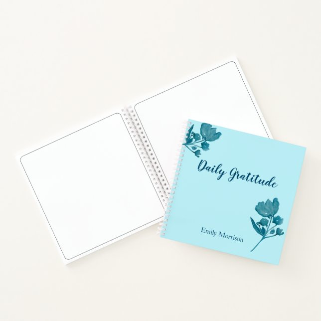Personalised Gratitude Journal Dusty Blue (Inside)