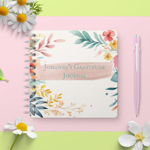 Personalised Gratitude Journal floral watercolour