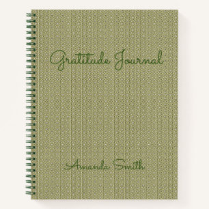 Personalised Gratitude Journal, Green Notebook