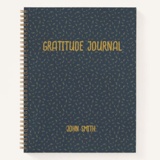 Personalised Gratitude Journal, Grey With Gold  Notebook