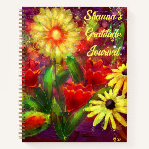 Personalised Gratitude Journal w/Floral Abstract