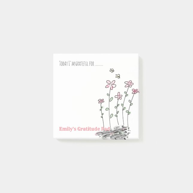 Personalised Gratitude Notelets - Write and Stick Post-it Notes (Front)