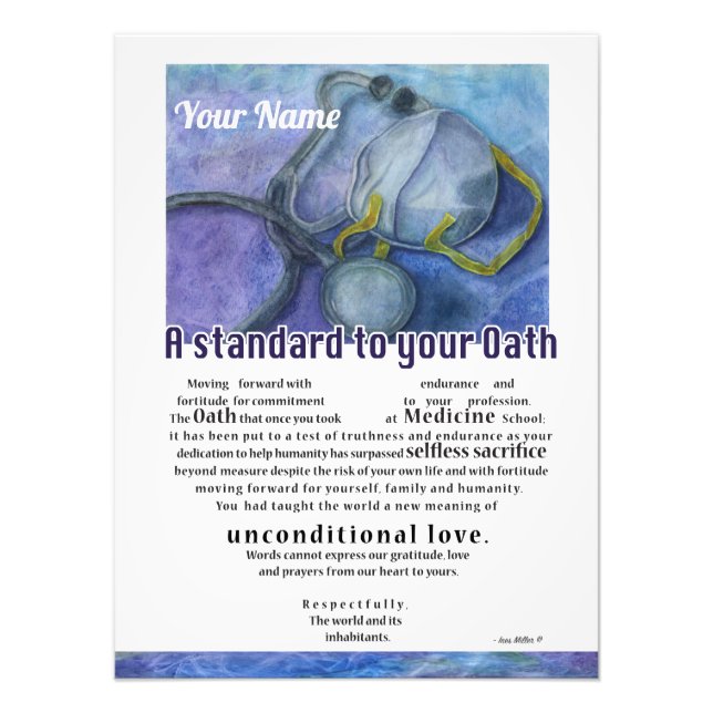 Personalised Gratitude Poem medical artwork doctor Photo Print (Front)