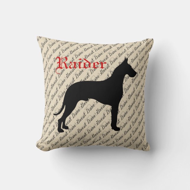 Personalised Great Dane Cushion (Front)