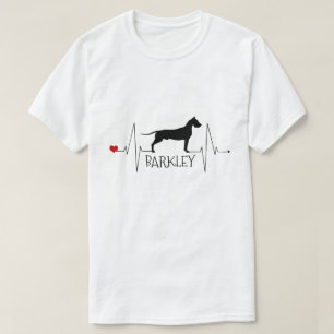 Personalised Great Dane Love My Dog Heart Beat T-Shirt