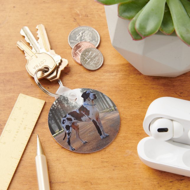 Personalised Great Dane – Minimalist  Key Ring (Desk)