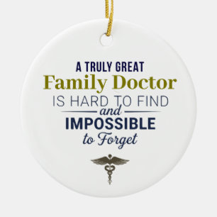 Personalised Great Family Doctor Quote Ceramic Tree Decoration