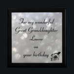 Personalised Great Granddaughter Birthday Gift Box<br><div class="desc">Gorgeous Personalised Gift Box ' For my wonderful Great Granddaughter on her Birthday'</div>