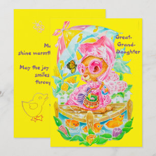 Personalised Great Granddaughter's Easter Greeting Holiday Card