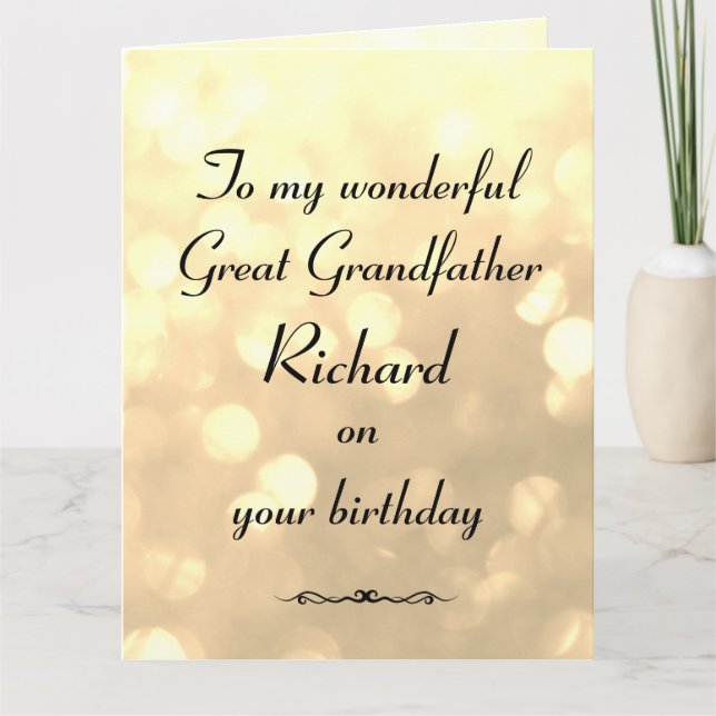 Personalised Great Grandfather Birthday Card (Front)