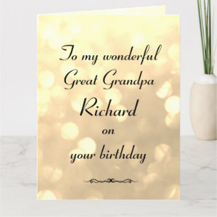 Personalised Great Grandpa Birthday Card