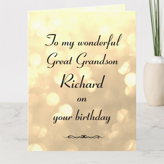 Personalised Great Grandson Birthday Card (Front)
