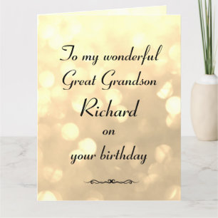 Personalised Great Grandson Birthday Card