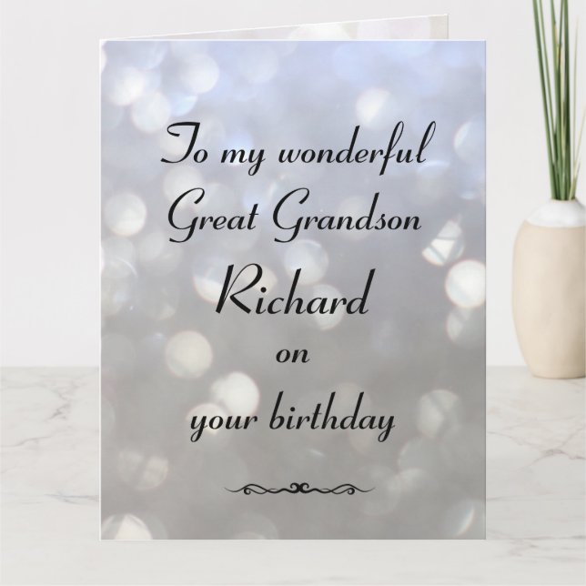 Personalised Great Grandson Birthday Card (Front)