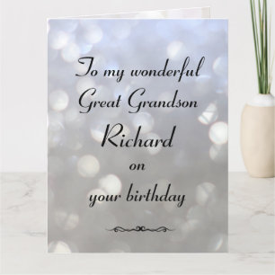 Personalised Great Grandson Birthday Card