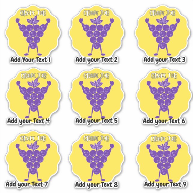 Personalised Great Job Fun Teacher Reward Stickers (Front)