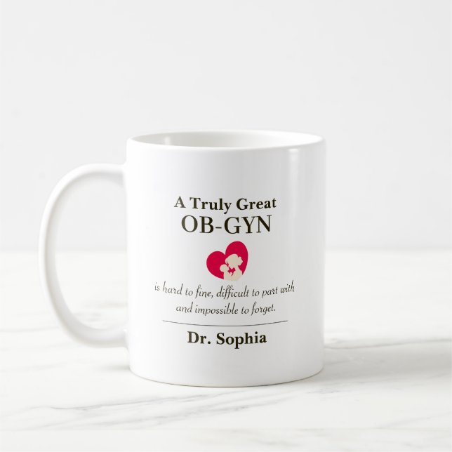 Personalised Great OB-GYN Appreciation Gift Coffee Mug (Left)
