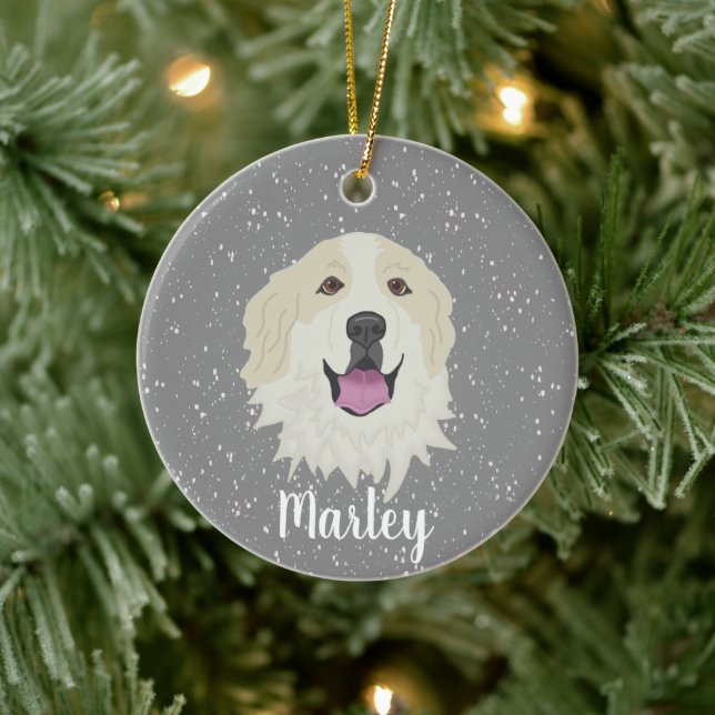 Personalised Great Pyrenees Badger Markings  Ceramic Tree Decoration (Tree)