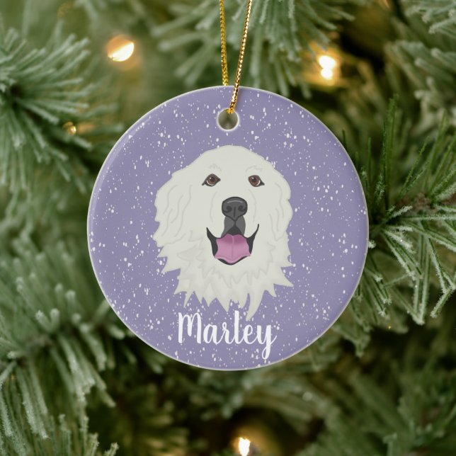 Personalised Great Pyrenees  Ceramic Tree Decoration (Tree)