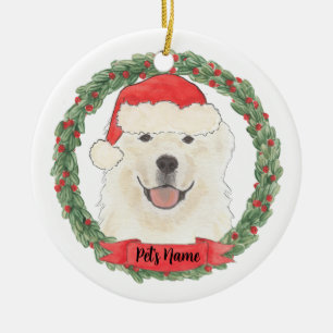Personalised Great Pyrenees Christmas Ceramic Tree Decoration