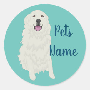Personalised Great Pyrenees Classic Round Sticker