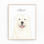 Personalised Great Pyrenees Dog Art Photo Print<br><div class="desc">I am in love with this beautifully detailed watercolor illustration of a great pyrenees! Personalise these art prints with your name or monogram to compliment your decor and change fonts by selecting the "edit using design tool" option at personalisation. Shop the rest of my collection for the sweetest housewarming, bridal...</div>