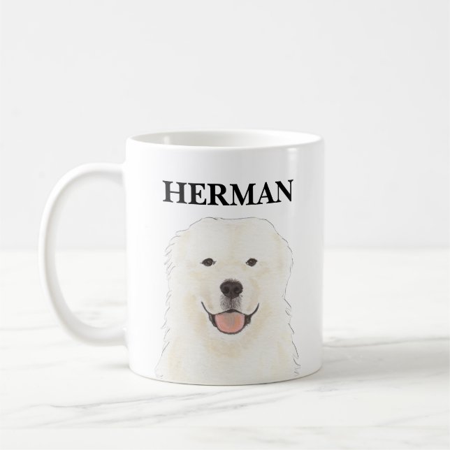 Personalised Great Pyrenees Dog Coffee Mug (Left)